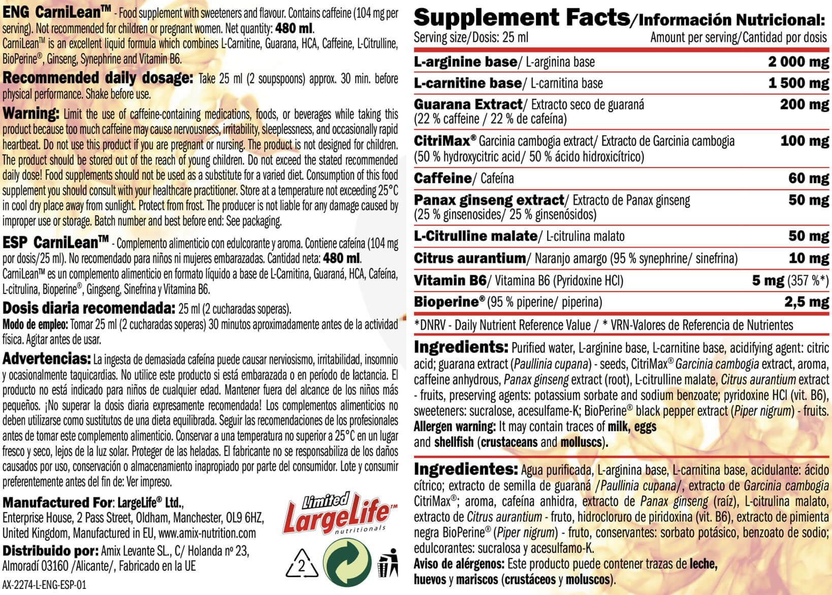 Carnilean Burner 480 Gr Limón_5