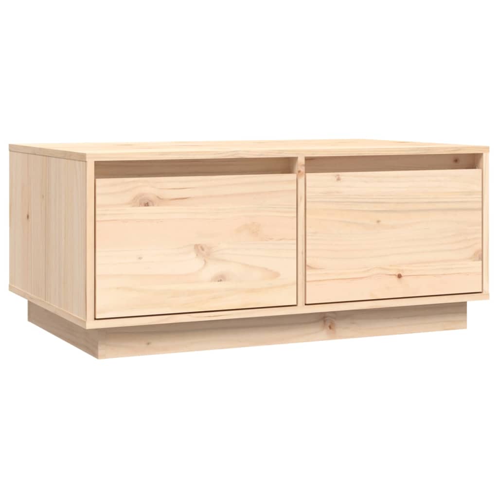 Mesa De Centro De Madera Maciza De Pino 80x50x35 Cm_0