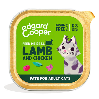 Comida húmida para gatos Edgard &amp; Cooper Cordeiro e Frango Patê Tubo 85g
