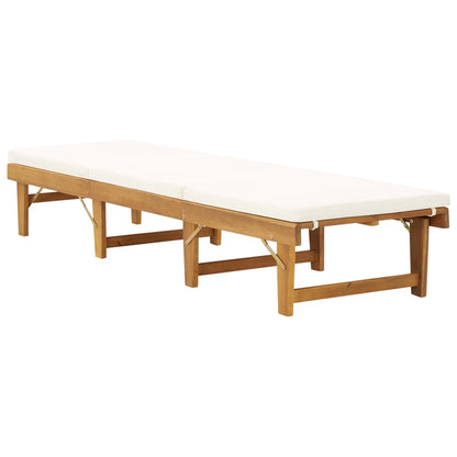 Tumbona Plegable Con Cojín Madera Maciza De Acacia Blancocrema_1