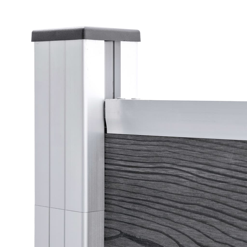 Set De Valla 10 Cuadradas + 1 Oblicua Wpc Gris 1830x186 Cm / Vetonek_1