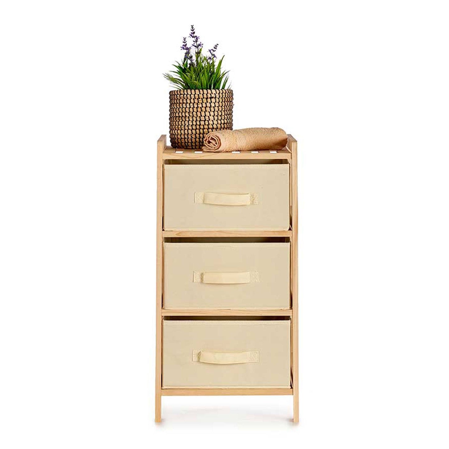 Mueble Ancho 3 Cajones Color Crema - Colección Kipit_2