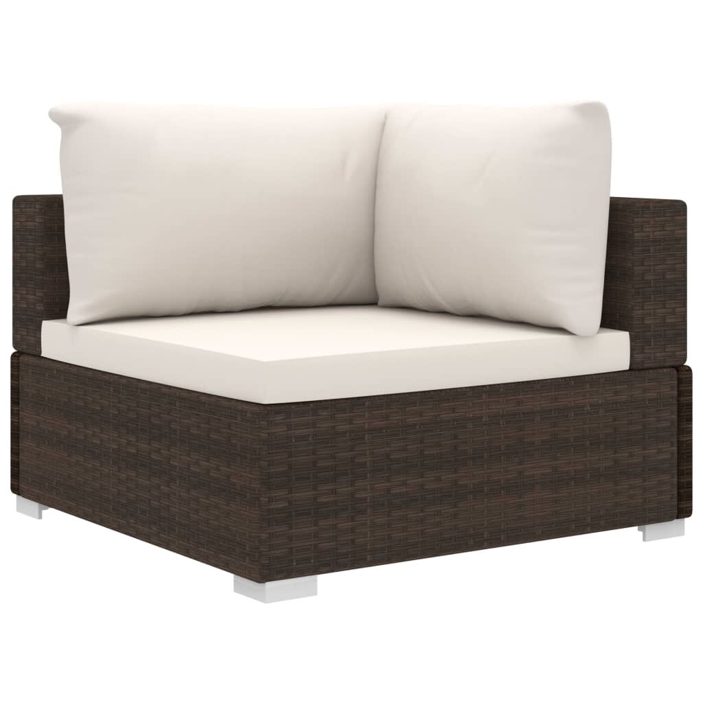 Vidaxl Set Muebles De Jardín 6 Piezas Y Cojines Ratán Sintético Marrón_3