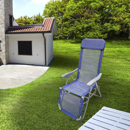 Silla Playa Estructura Aluminio, Reclinable 5 Posiciones Con Reposapies, Silla Multiposición, Silla Con Reposabrazos_2