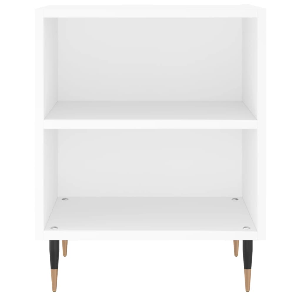 Mesita De Noche Madera De Ingeniería Blancp 40x30x50 Cm_2