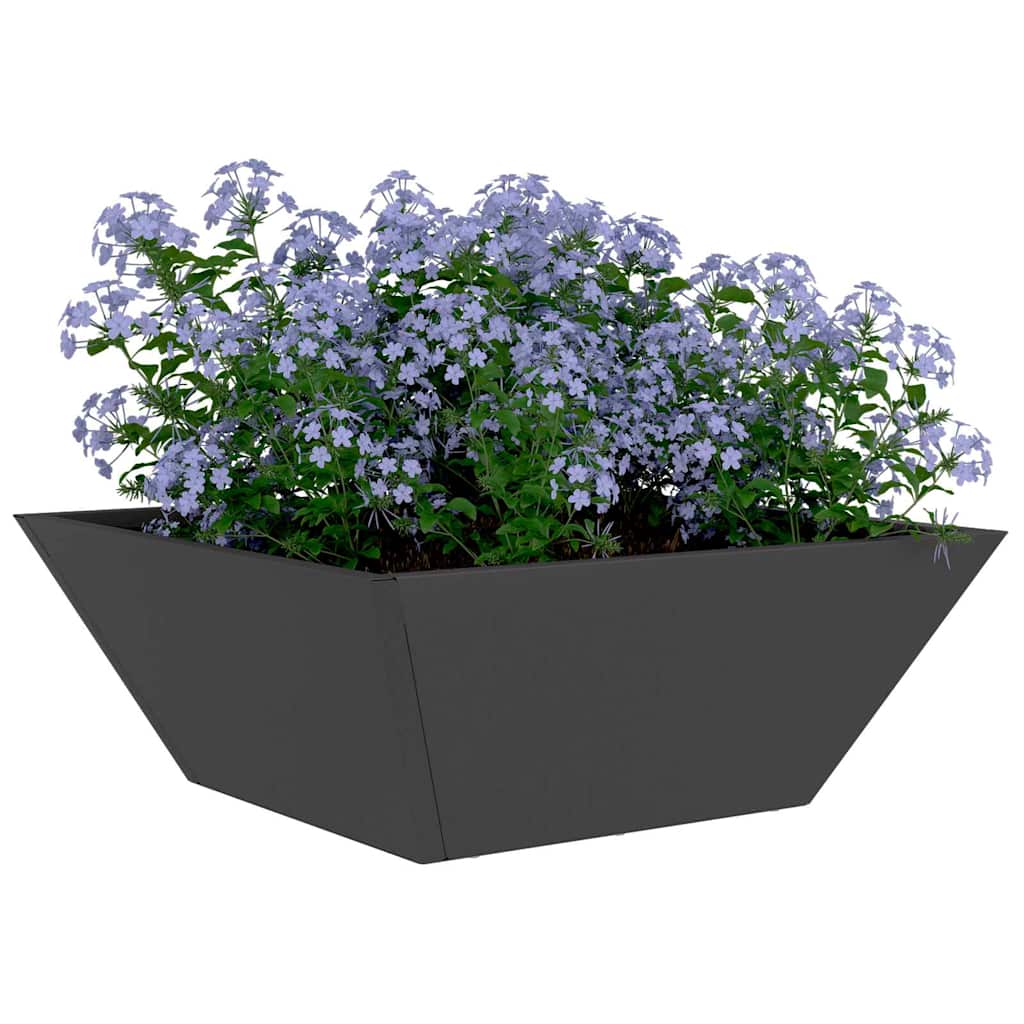 Macetero De Jardín 5 Uds. Negro 40 X 40 X 15 Cm_2