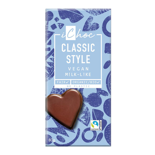 Barra de Chocolate Orgânico Vegan Clássico 80g iChoc