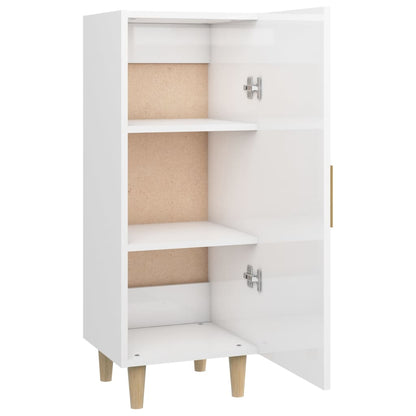 Aparador De Madera Contrachapada Blanco Brillante 34,5x34x90 Cm / Vetonek_4