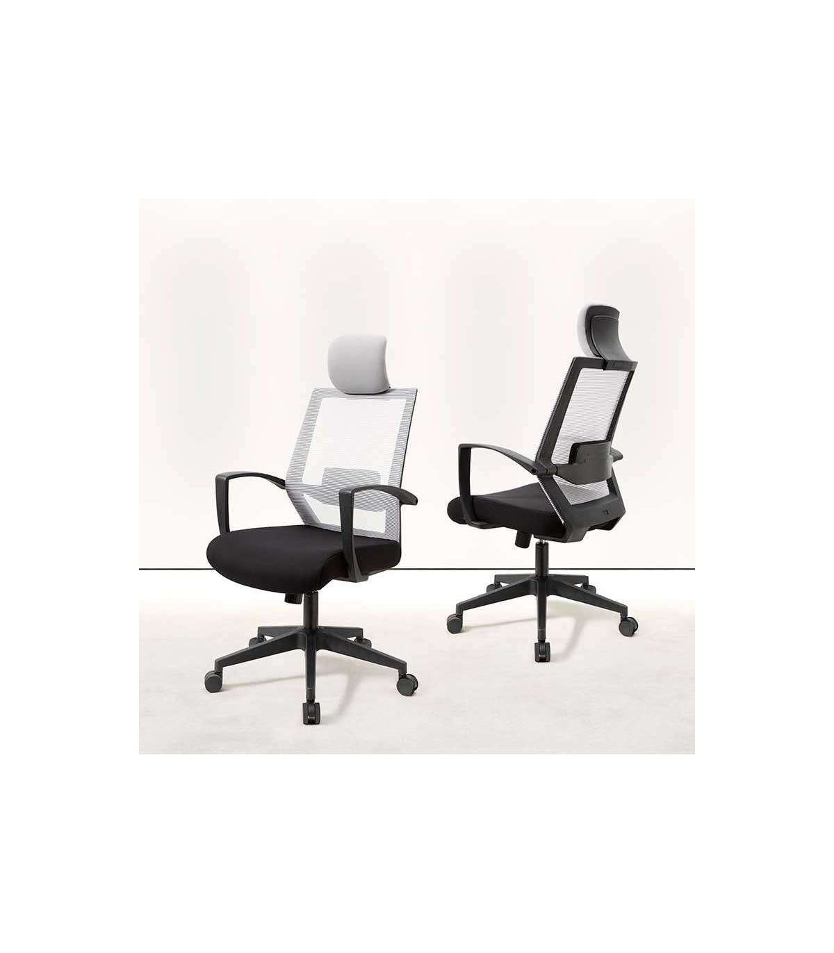 Silla Despacho Giratoria Elevable Acabado Negro/gris 63 Cm(ancho) 117-124 Cm(altura) 51cm(_3