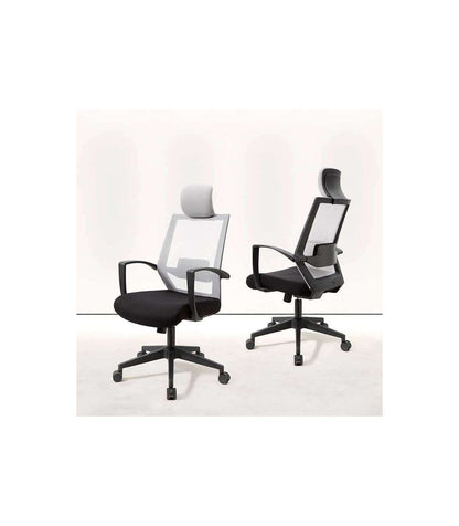 Silla Despacho Giratoria Elevable Acabado Negro/gris 63 Cm(ancho) 117-124 Cm(altura) 51cm(_3