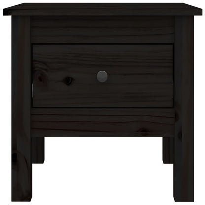 Mesa Auxiliar De Madera Maciza De Pino Negro 40x40x39 Cm_4