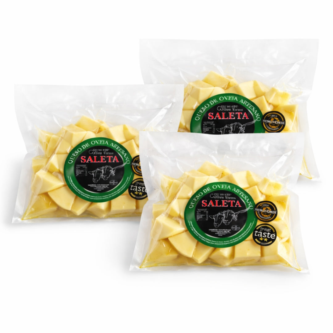 Saleta® Surtido De 3 Bolsas De Queso Precortado Curado De Oveja En Aceite De Oliva Virgen Extra_0