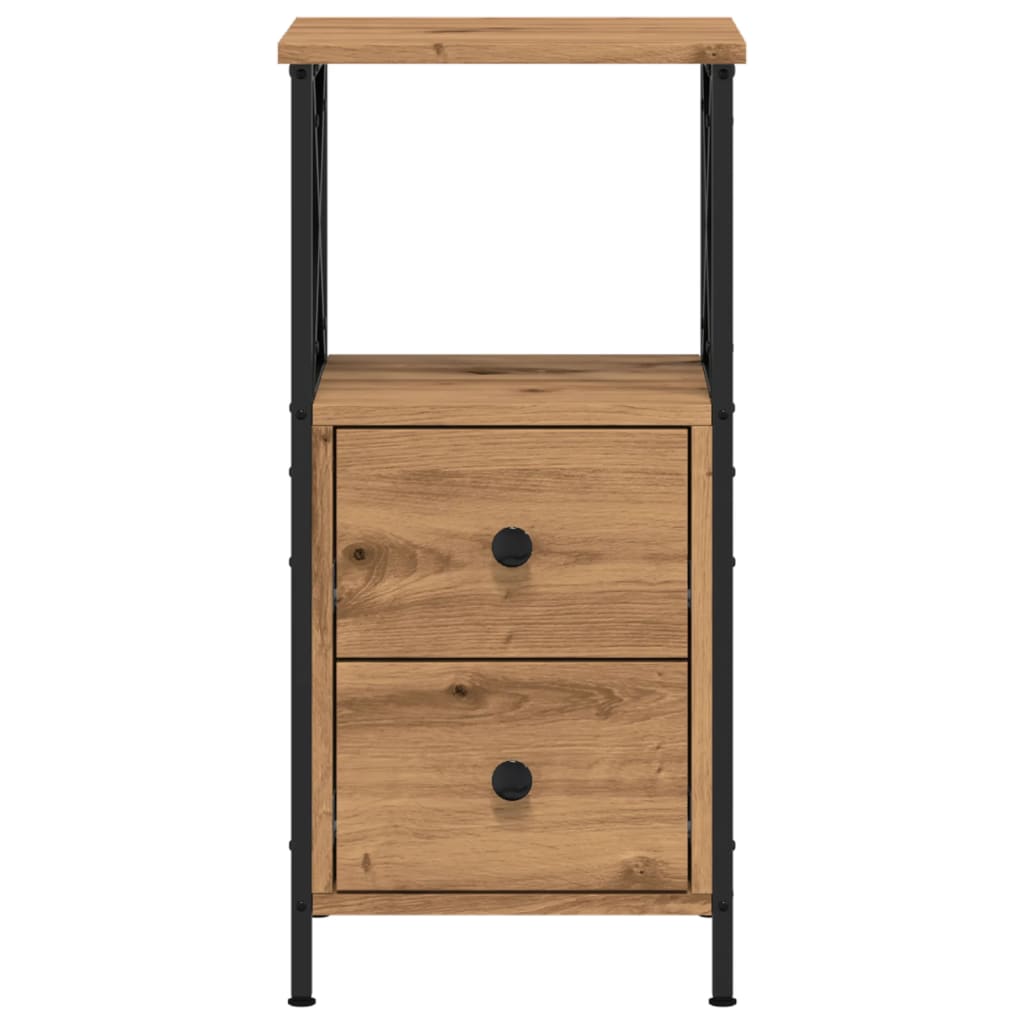 Mesitas Noche 2 Ud Madera Ingeniería Roble Artisan 34x35,5x70cm_2