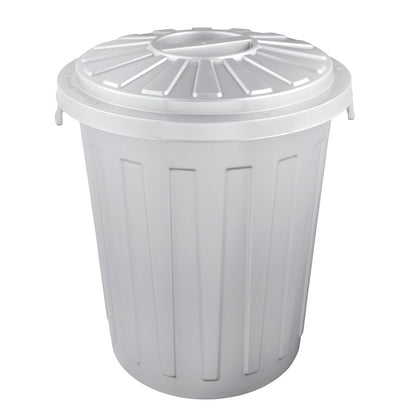 Set De 3 Cubos De Basura/papelera Polivalente Mats Con Tapa Cerrable De Plastico Resistente 7/23/50 Litros En Color Plateado_1