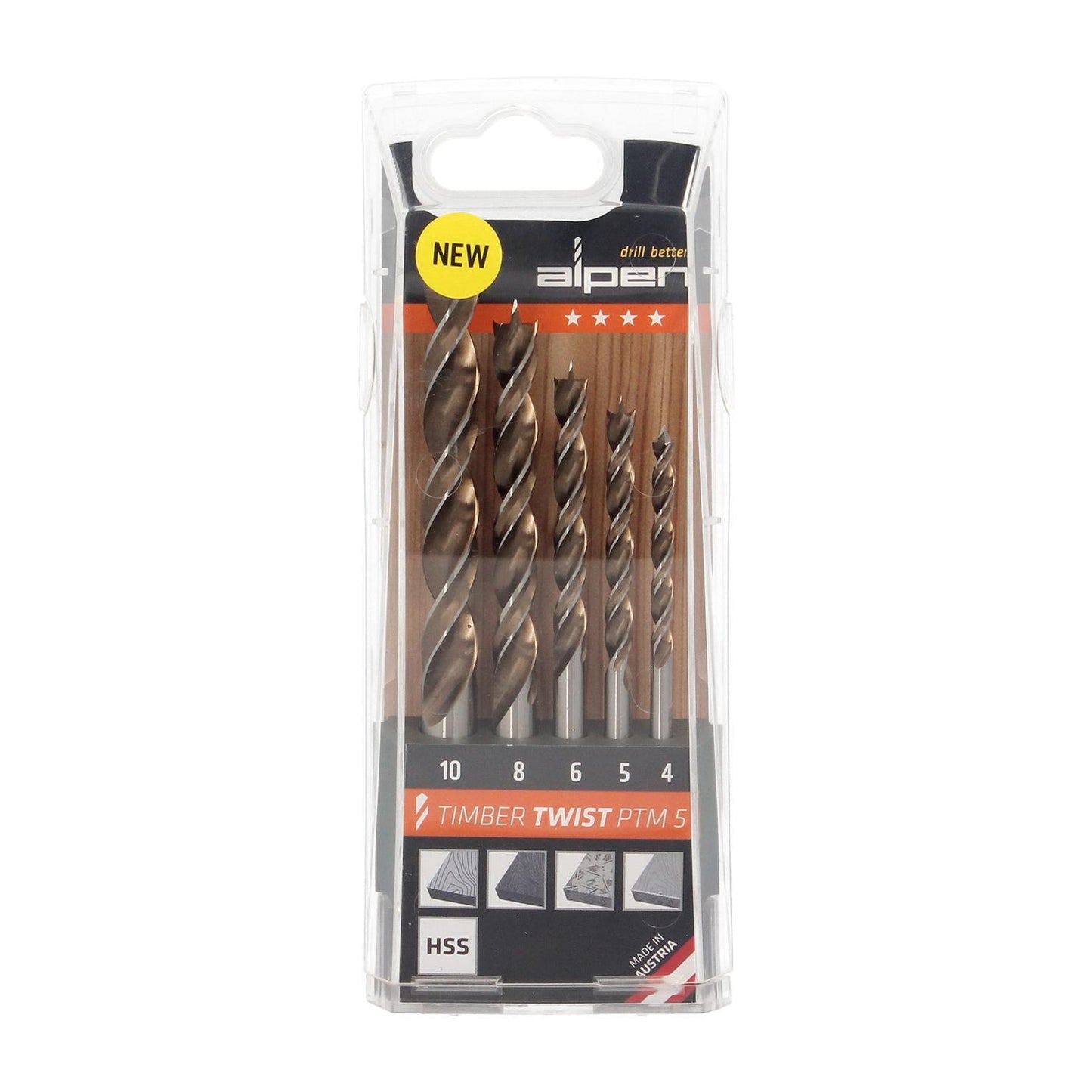 Estuche Brocas Alpen Madera Timber Twist Ø 4 A Ø 10 Mm. (blister 5 Unidades)_0