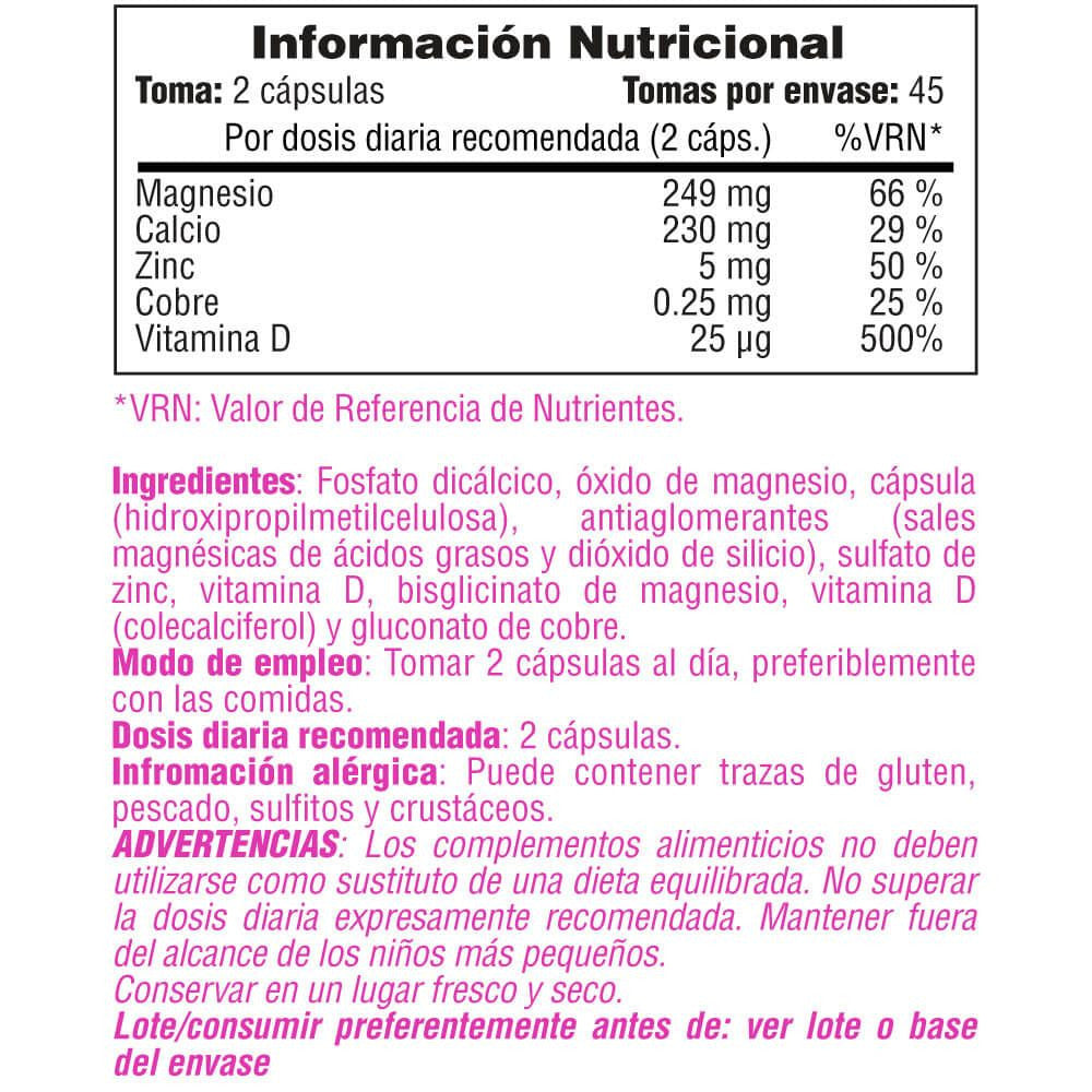 Calcio Magnesio Y Zinc - 90 Cápsulas Vegetales - Minerales - Smart Supplements_5