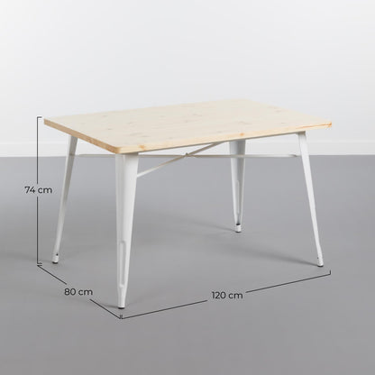 Mesa De Comedor Rectangular Iron Wood 120x80x74cm Thinia Home_5