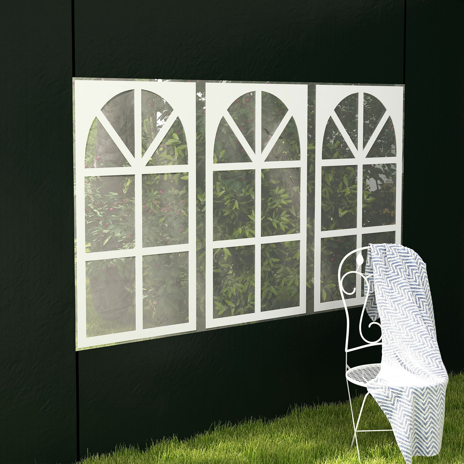 Outsunny Conjunto De 1 Carpa De Jardín 3x3 M Y 2 Paredes Laterales 3x2 M Verde_4