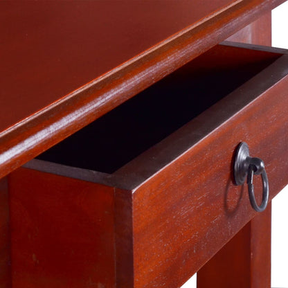 Mesa Consola Clásica De Madera Maciza Caoba Marrón 60x30x75cm_4