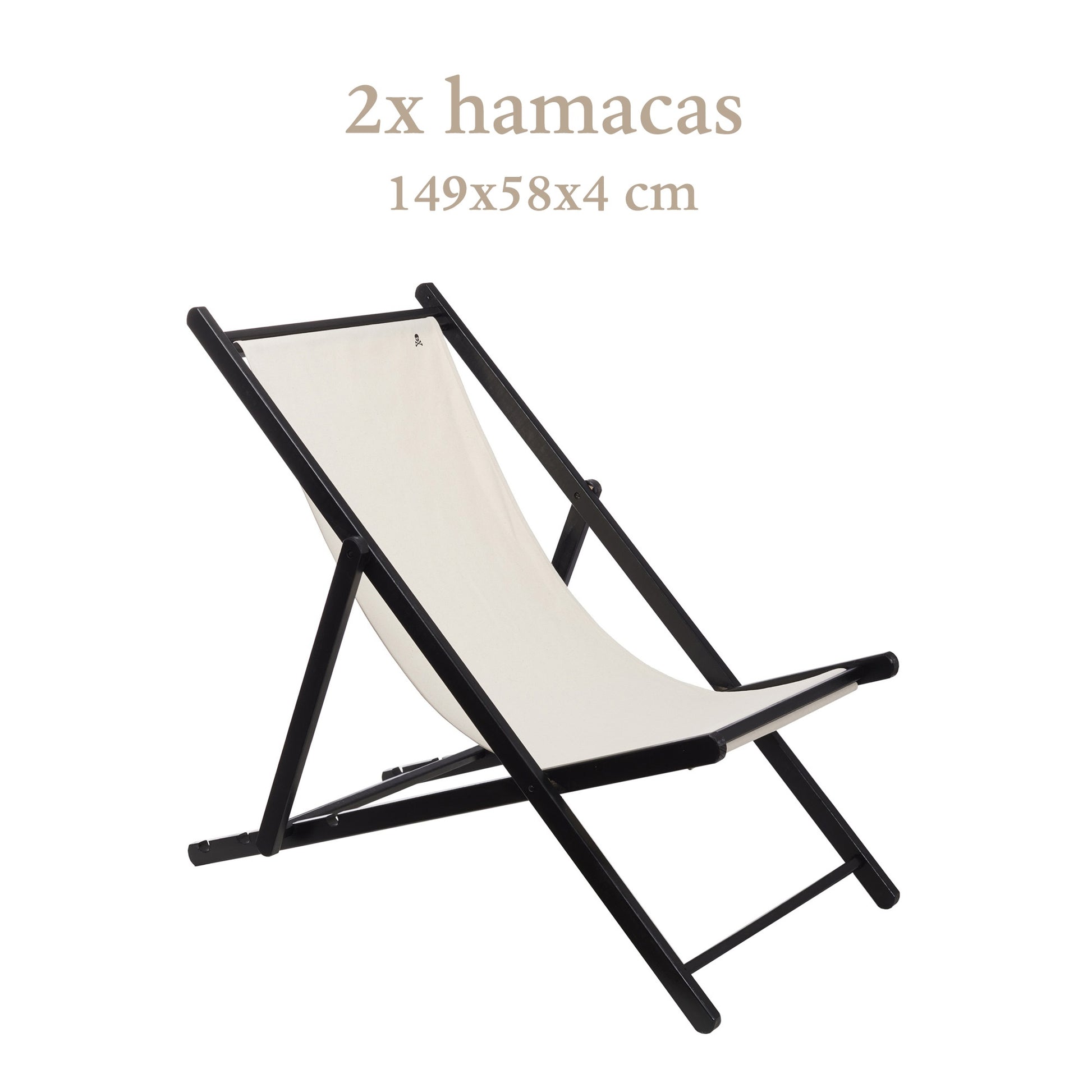 Set De 2 Hamacas Plegables De Madera De Haya, Crudo, Wengué, Sin Brazos - Scalpers_1