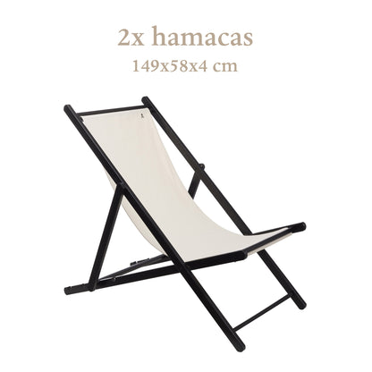 Set De 2 Hamacas Plegables De Madera De Haya, Crudo, Wengué, Sin Brazos - Scalpers_1