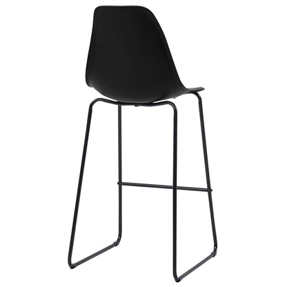 Taburetes De Cocina 4 Unidades Plástico Negro_3