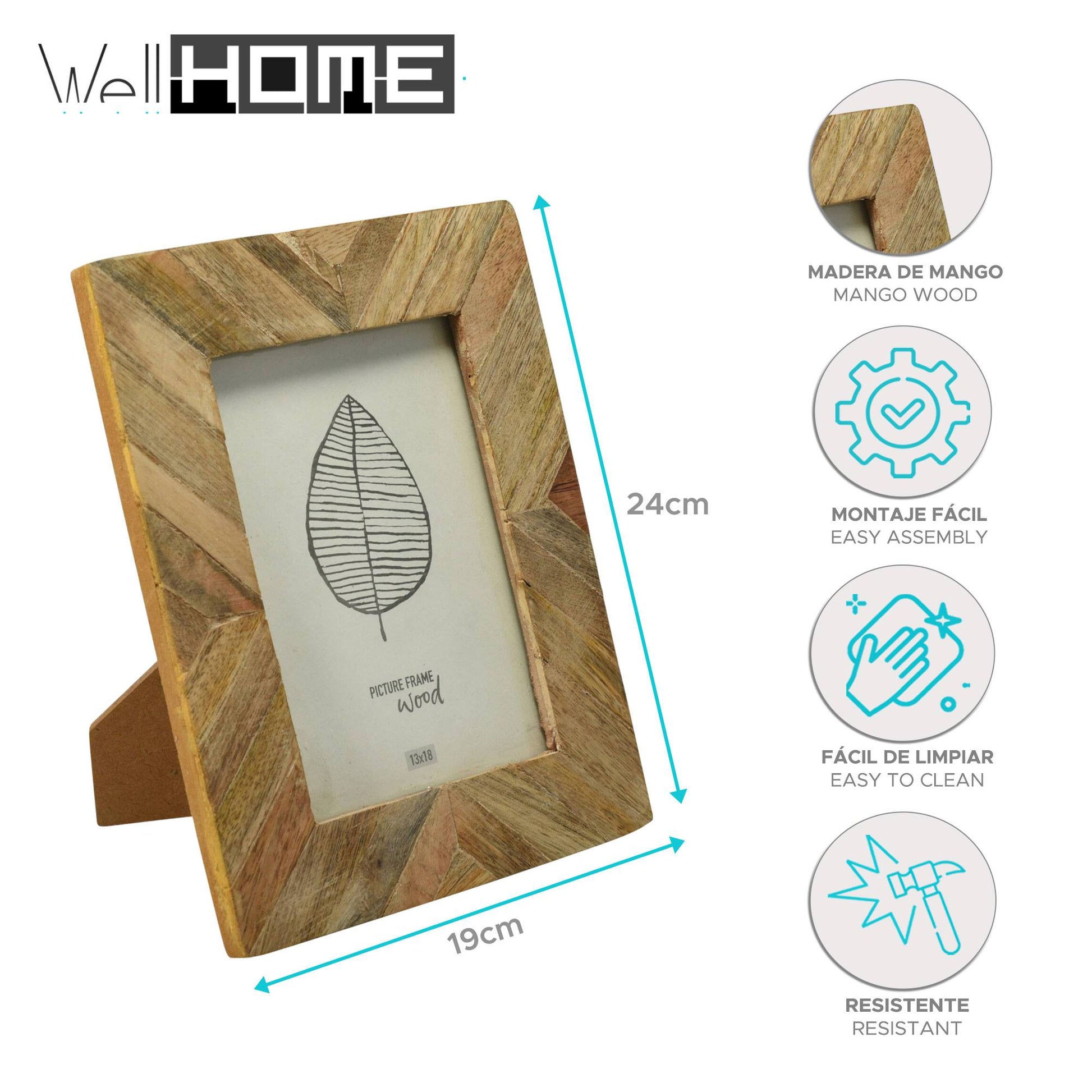 Well Home Marco De Foto En Madera 19,2x1,3x24cm_1