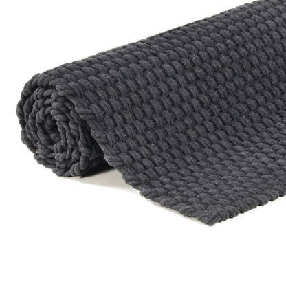 Alfombra Rectangular Algodón Antracita 120x180 Cm / Vetonek_3