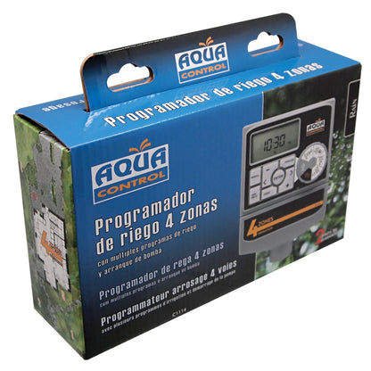 Programador de rega Aqua Control de 4 zonas
