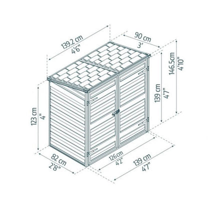 Armário de jardim Voyager Grey Canopia