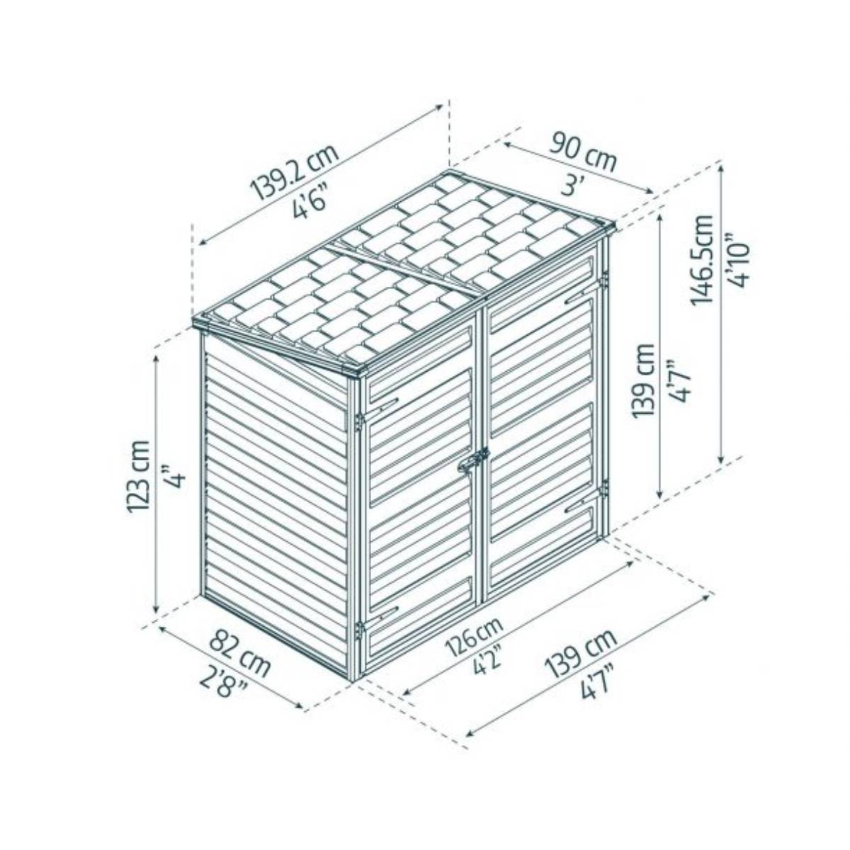 Armário de jardim Voyager Grey Canopia