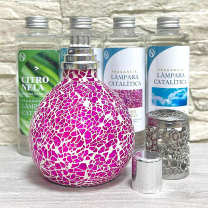 Pack Ahorro Lámpara Catalítica Mosaico Fucsia + Fragancia Winter Citrus 500ml + Limpiador Neutro 200ml + Mecha Repuesto_5