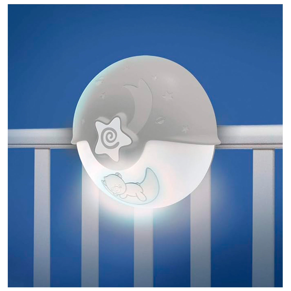 Infantino Luz Evolutiva Nocturna, Clip Para Cuna, Proyector De Estrella Y Luz De Mesa Con Melodías Y Sonidos, Gris_1