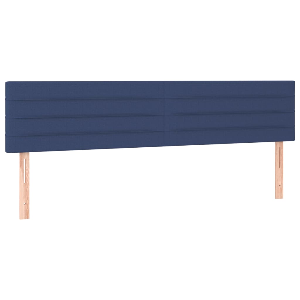 Cama Box Spring Con Colchón Y Led Tela Azul 200x200 Cm / Vetonek_5