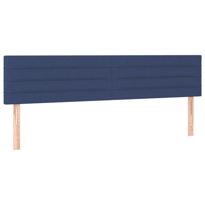 Cama Box Spring Con Colchón Y Led Tela Azul 200x200 Cm / Vetonek_5