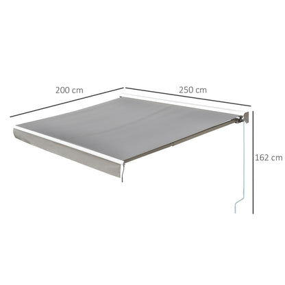 Outsunny Toldo Retráctil Con Mando A Distancia Manivela Luces Led Exterior_2