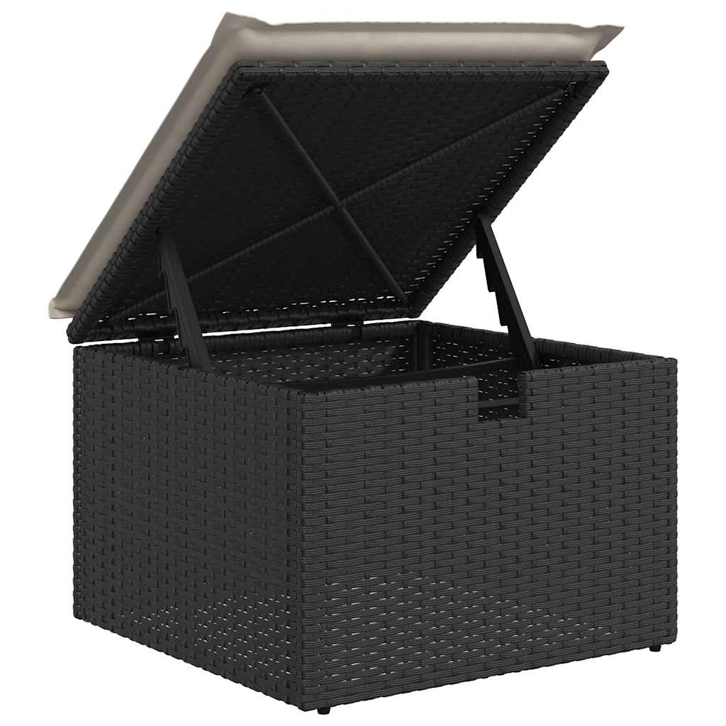 Set De Muebles De Jardín 5 Pzas Y Cojines Ratán Sintético Negro / Vetonek_4