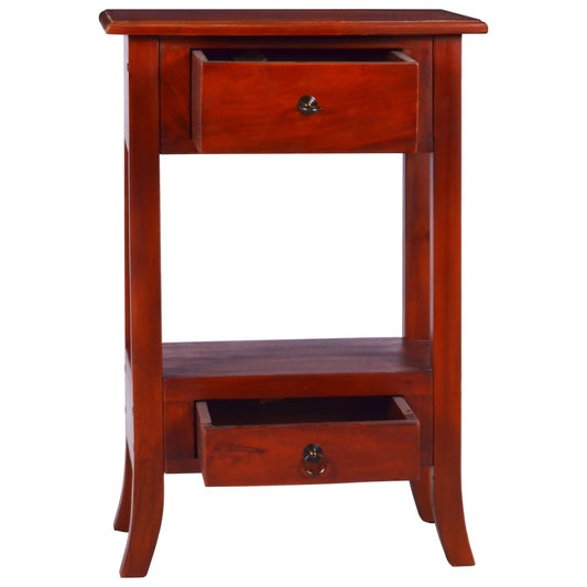 Mesa Consola Clásica De Madera Maciza Caoba Marrón 50x30x75 Cm_0