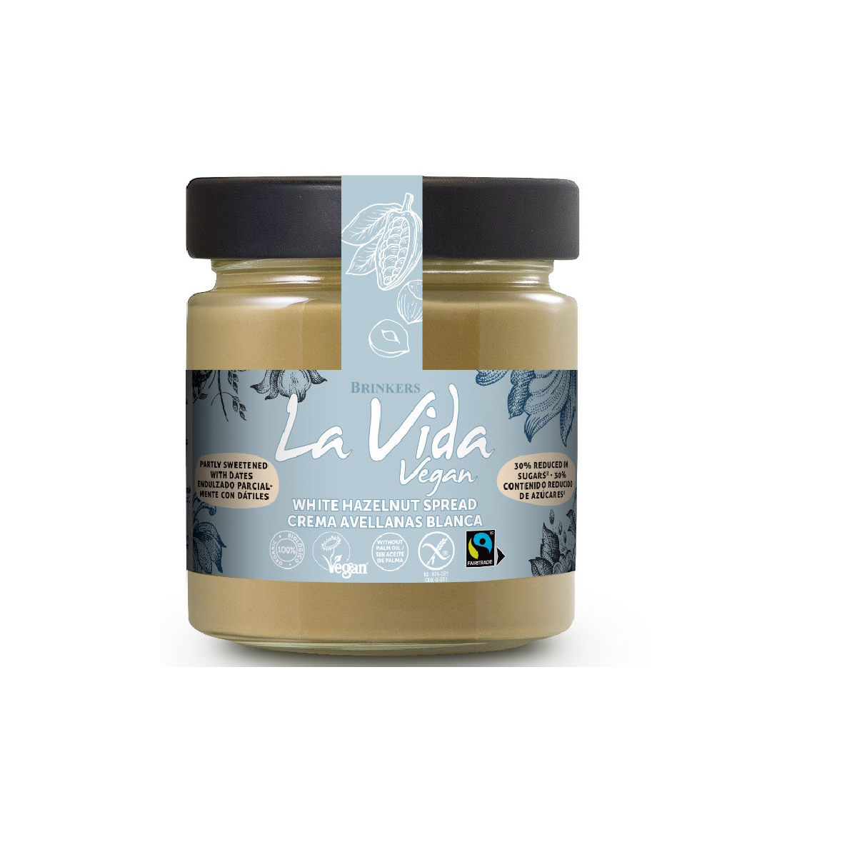 Creme de Avelã Branca com menos açúcar Vegan La Vida Vegan 200 g