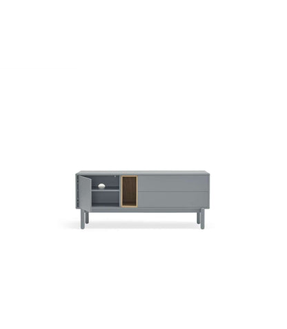Mueble Para Televisión Modelo Corvo 1 Puerta 2 Cajones Acabado Gris Perla, 140cm(ancho)_2