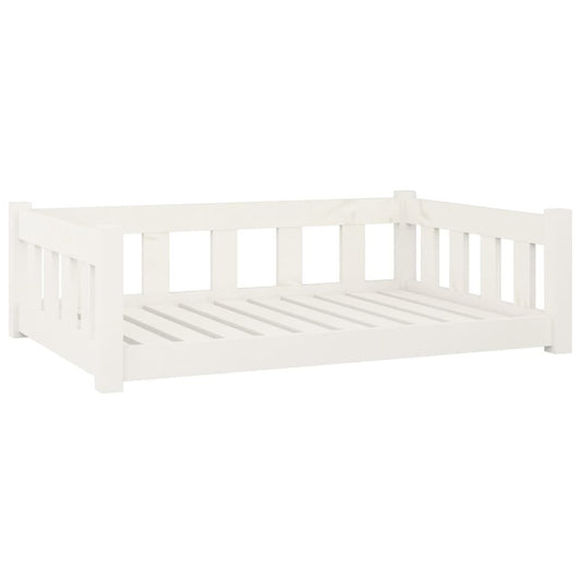 Vidaxl Cama Para Perros Madera Maciza De Pino Blanco 95,5x65,5x28 Cm_0