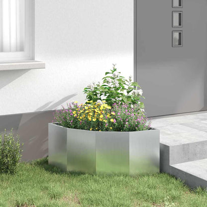 Macetero De Esquina Plateado 60 X 60 X 35 Cm Acero Galvanizado_3