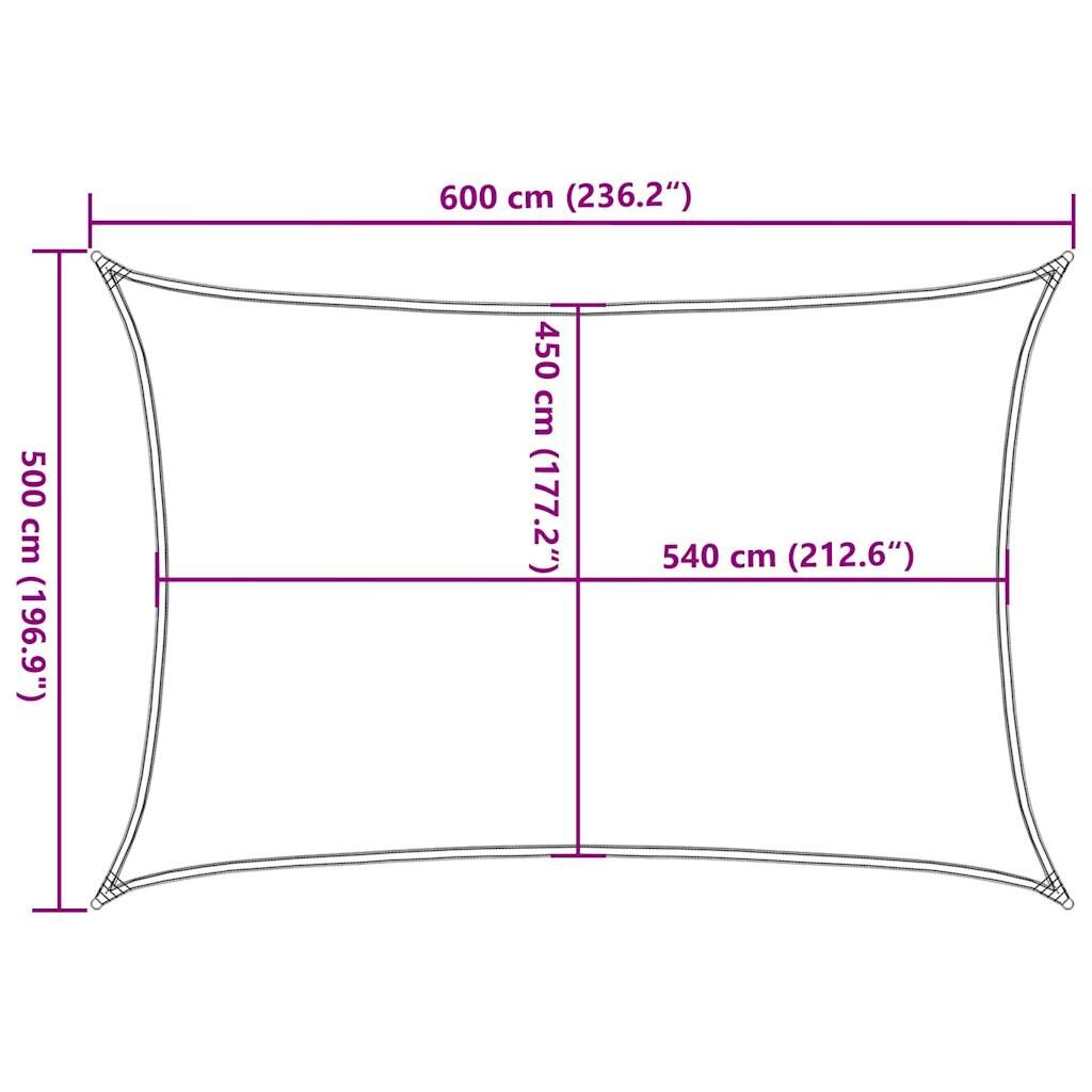 Vidaxl Toldo De Vela Rectangular Hdpe Amarillo 160 G/m² 5x6 M_2