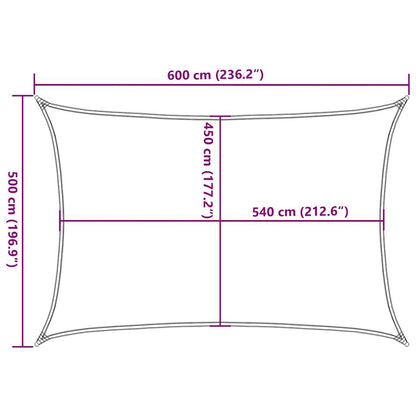 Vidaxl Toldo De Vela Rectangular Hdpe Amarillo 160 G/m² 5x6 M_2