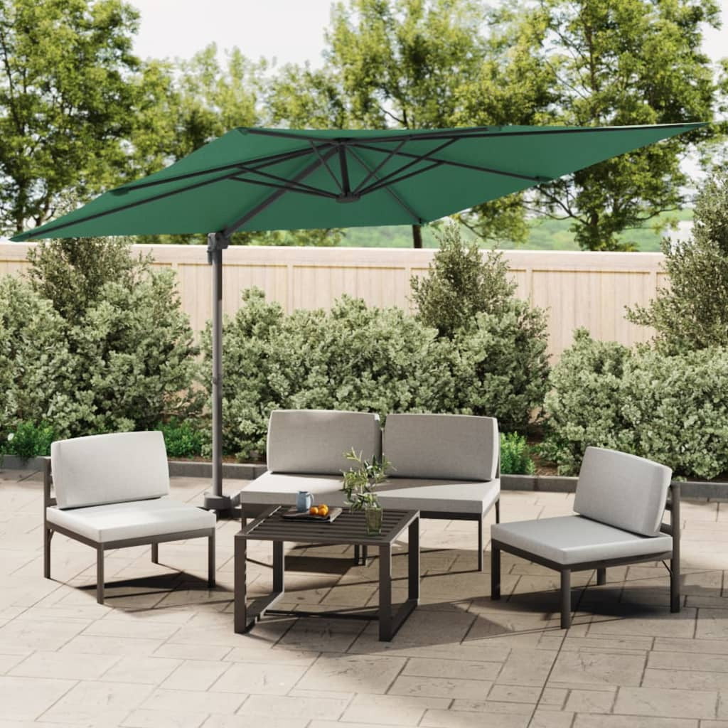 Vidaxl Sombrilla Jardín Voladiza Con Palo De Aluminio Verde 400x300 Cm_1