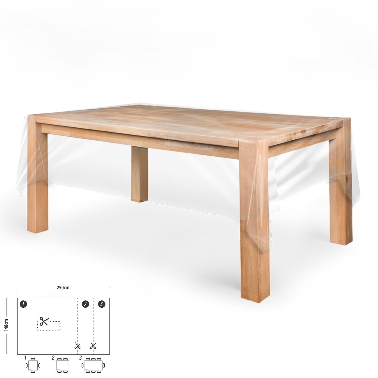 Mantel Hule Rectangular Transparente Antimanchas Pvc 140x250 Cm.  Recortable Uso Interior Y Exterior_0