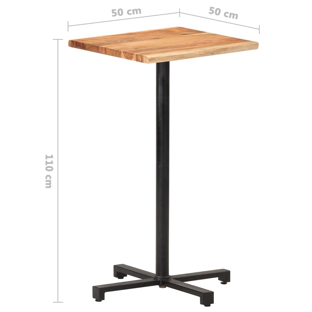 Mesa Alta De Bar Borde Natural Madera Maciza Acacia 50x50x110cm_3