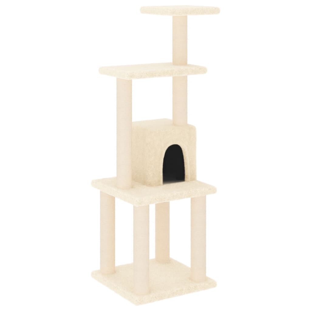 Vidaxl Rascador Para Gatos Con Postes De Sisal Crema 105 Cm_0