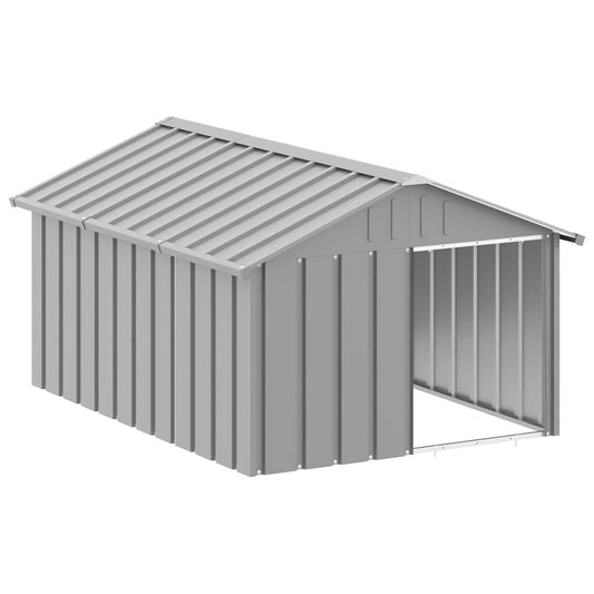 Casa Para Perros Acero Galvanizado Gris 116,5x153x81,5 Cm_0
