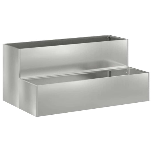 Macetero De Jardín Plateado 100 X 60 X 45 Cm Acero Galvanizado_0